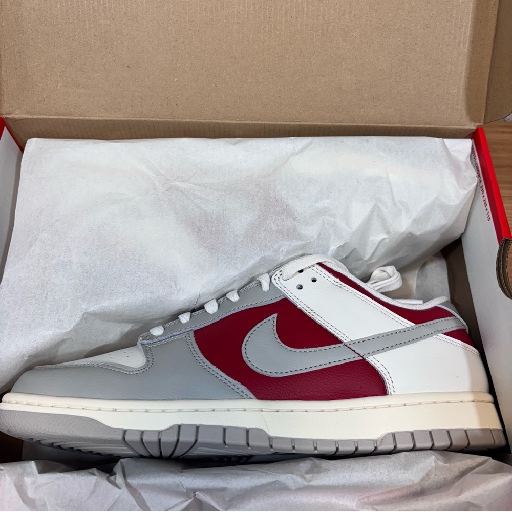 Nike Dunk Low Light Iron Ore Gym Red Men's Sz 11  HJ9093-030 Grey White Red - Picture 5 of 9